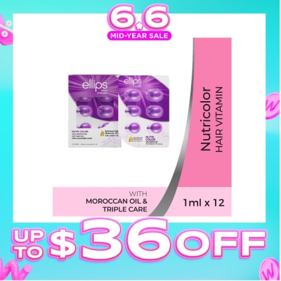 ELLIPS - Hair Vitamins Nutricolor (Protect Against Sun Damage & Restore Shine To Coloured Hair) 12s (Expiry: Jan`2027)