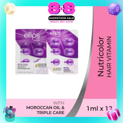 ELLIPS - Hair Vitamins Nutricolor (Protect Against Sun Damage & Restore Shine To Coloured Hair) 12s