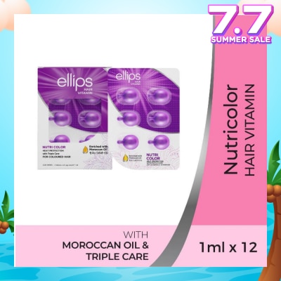 ELLIPS Hair Vitamins Nutricolor (Protect Against Sun Damage & Restore Shine To Coloured Hair) 12s