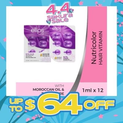 ELLIPS - Hair Vitamins Nutricolor (Protect Against Sun Damage & Restore Shine To Coloured Hair) 12s