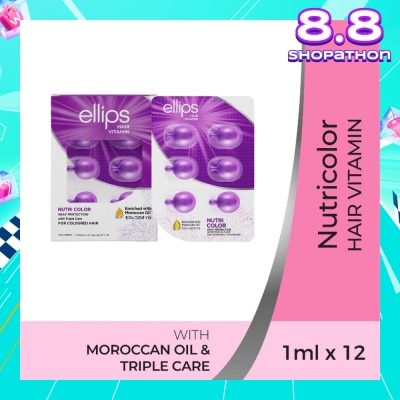 ELLIPS Hair Vitamins Nutricolor (Protect Against Sun Damage & Restore Shine To Coloured Hair) 12s