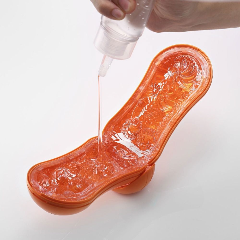 Flip Orb Sunset Orange Reusable Male Masturbator 1s
