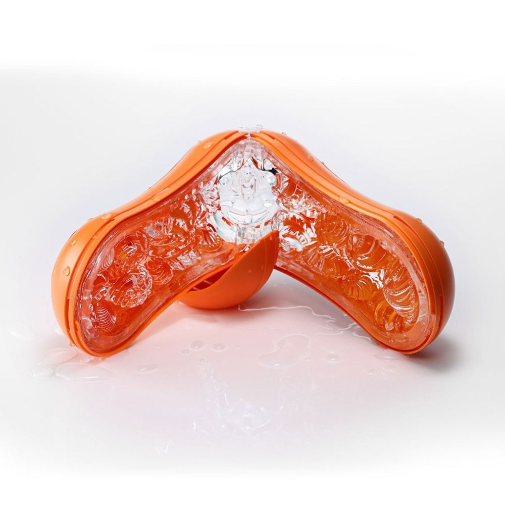 Flip Orb Sunset Orange Reusable Male Masturbator 1s