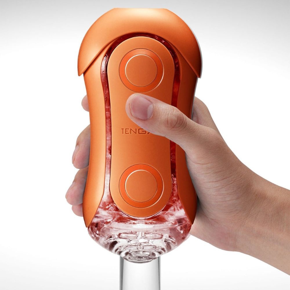 Flip Orb Sunset Orange Reusable Male Masturbator 1s