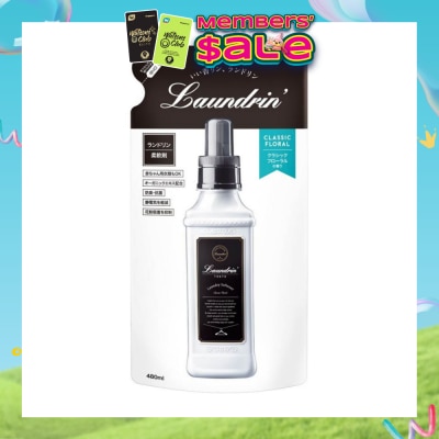 LAUNDRIN - 99.9% Anti-Bacterial Laundry Softener Refill Classic Floral 480ml