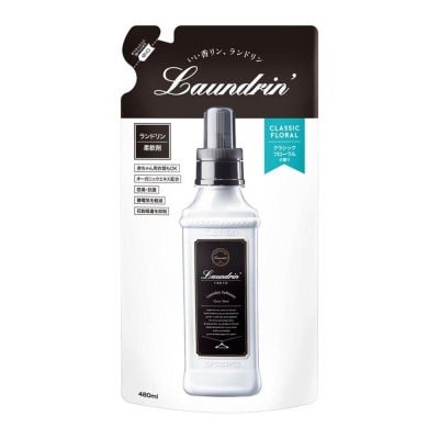LAUNDRIN 99.9% Anti-Bacterial Laundry Softener Refill Classic Floral 480ml