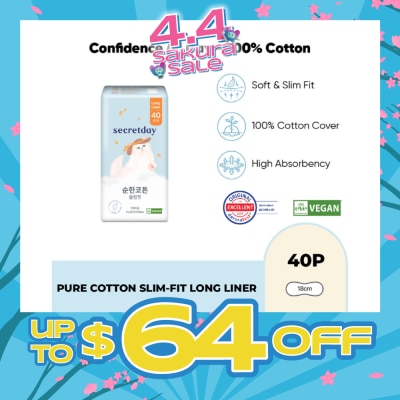 SECRET DAY - Pure Cotton Slim-Fit Long Liner 18cm 40s