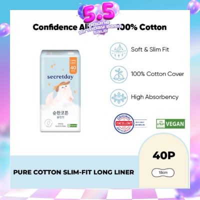 SECRET DAY - Pure Cotton Slim-Fit Long Liner 18cm 40s