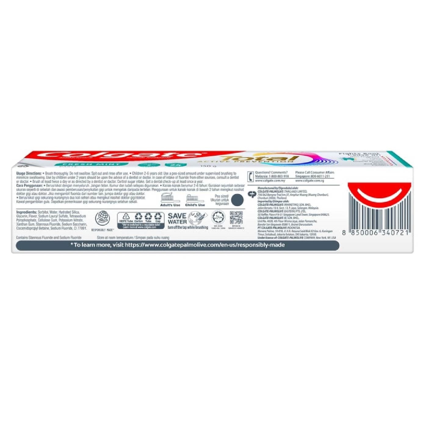 Total Active Prevention Toothpaste Fresh Mint 150g