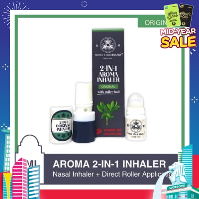 THREE STAR BRAND Aroma Inhaler 2-in-1 Original 2ml