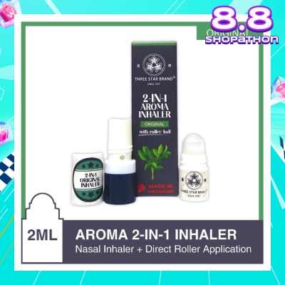 THREE STAR BRAND Aroma Inhaler 2-in-1 Original 2ml