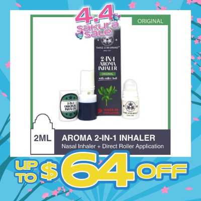 THREE STAR BRAND - Aroma Inhaler 2-in-1 Original 2ml