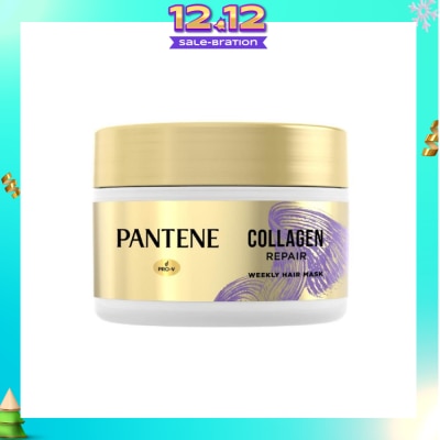 PANTENE Collagen Repair Weekly Hair Mask (Transformed Dry & Damaged Hair to Smooth & Nourished Hair) 170ml