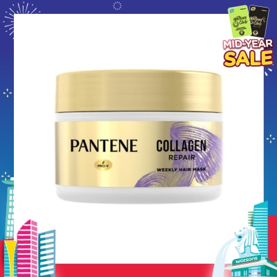 PANTENE Collagen Repair Weekly Hair Mask (Transformed Dry & Damaged Hair to Smooth & Nourished Hair) 170ml