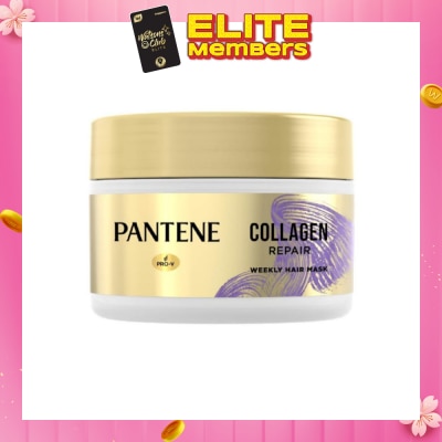 PANTENE Collagen Repair Weekly Hair Mask (Transformed Dry & Damaged Hair to Smooth & Nourished Hair) 170ml