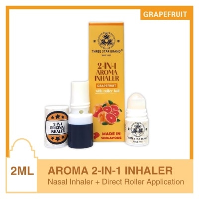 THREE STAR BRAND Aroma Inhaler 2-in-1 Grapefruit 2ml