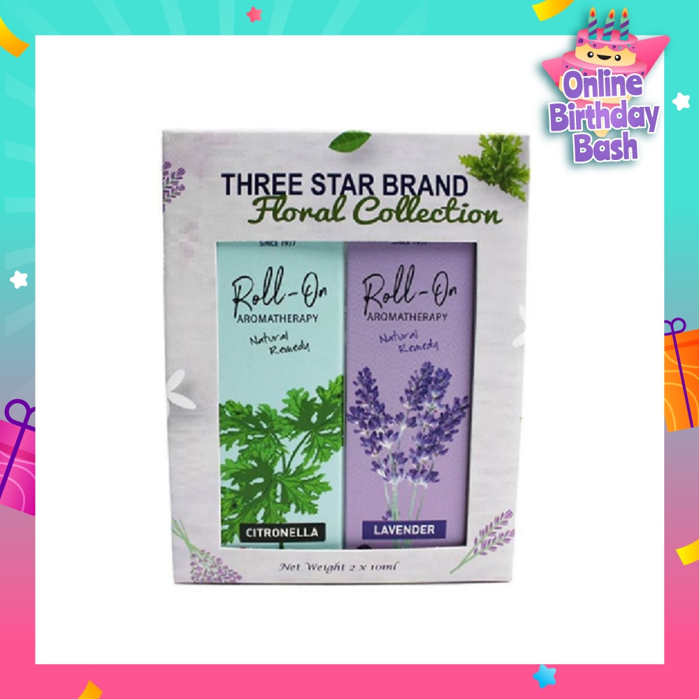 Aromatherapy Roll-On Natural Remedy Floral Scent Collection Gift Set consist Lavender Roll-On 10ml + Citronella Roll-On 10ml