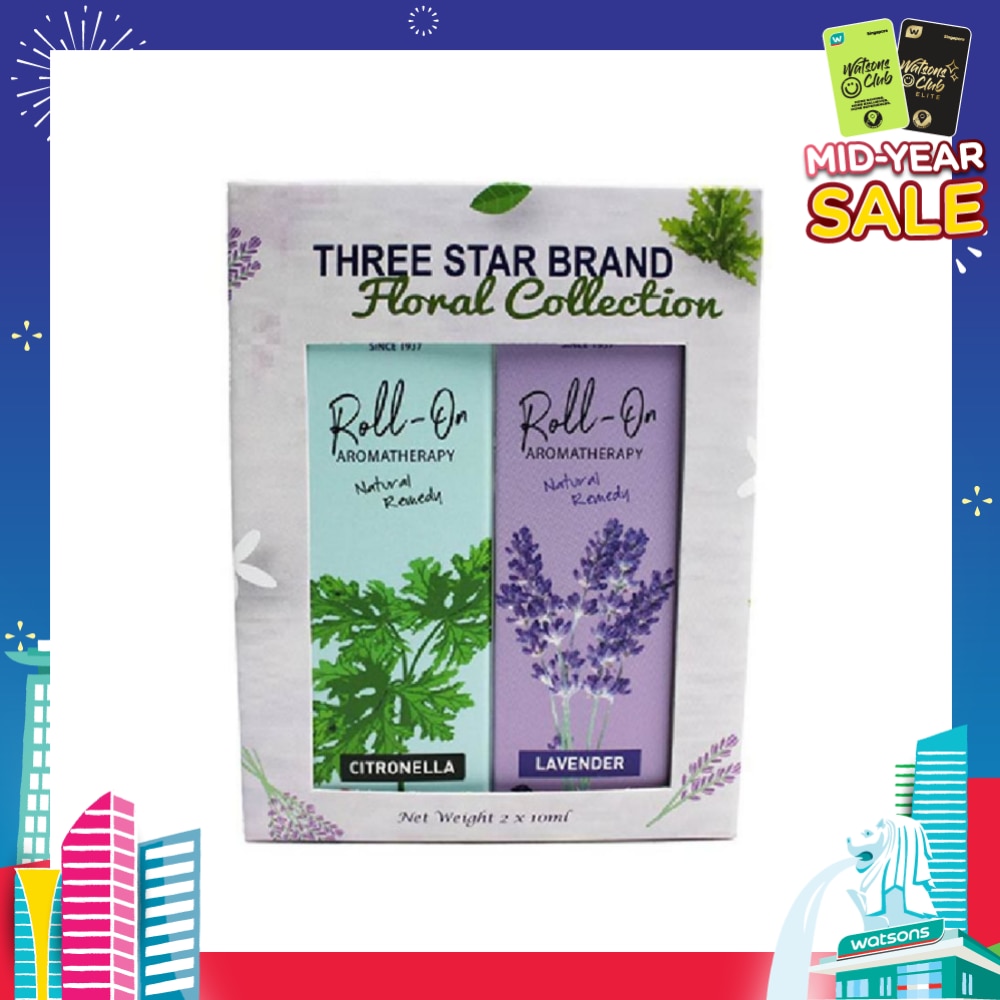 Aromatherapy Roll-On Natural Remedy Floral Scent Collection Gift Set consist Lavender Roll-On 10ml + Citronella Roll-On 10ml