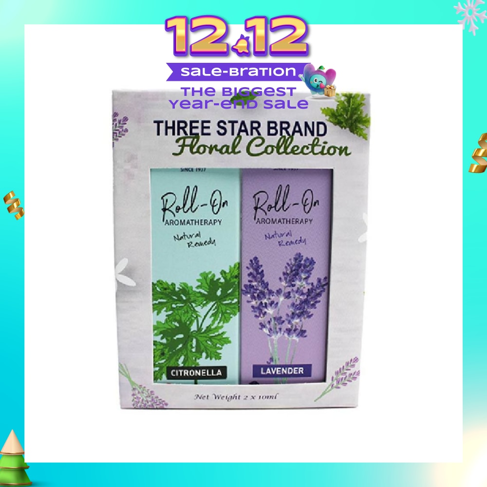 Aromatherapy Roll-On Natural Remedy Floral Scent Collection Gift Set consist Lavender Roll-On 10ml + Citronella Roll-On 10ml