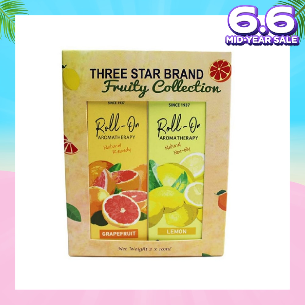Aromatherapy Roll-On Natural Fruity Scent Collection Gift Set consist Roll-On Grapefruit 10ml + Roll-On Non-Oily Lemon 10ml