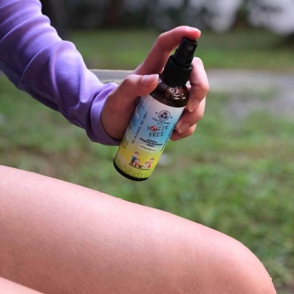 Mozzie Free Natural Mosquito Repellent Spray Lemon No Alcohol No Deet (Safe for Both Adults & Children) 90ml