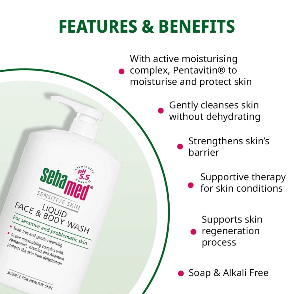 Liquid Face & Body Wash for Sensitive and Problematic Skin 1L x 2s