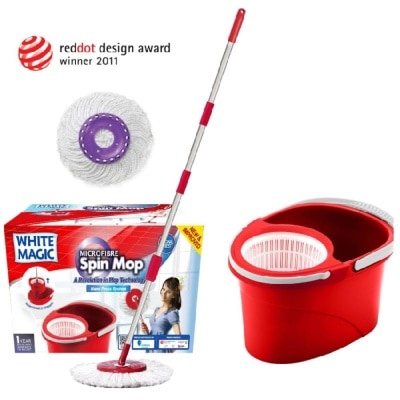 WHITE MAGIC Spin Mop New Hand Press