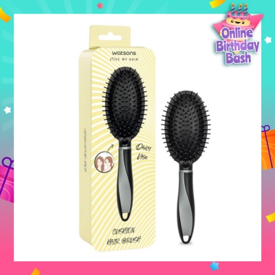 WATSONS Easy Grip Rubber Handle Cushion Hair Brush Black 1s