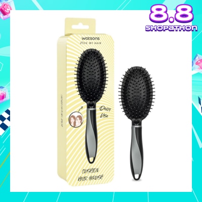 WATSONS Easy Grip Rubber Handle Cushion Hair Brush Black 1s