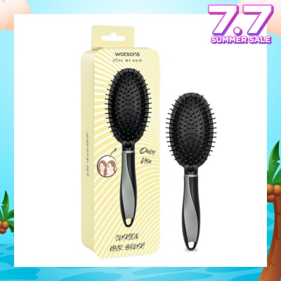 WATSONS Easy Grip Rubber Handle Cushion Hair Brush Black 1s
