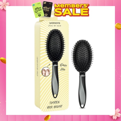 WATSONS Easy Grip Rubber Handle Cushion Hair Brush Black 1s