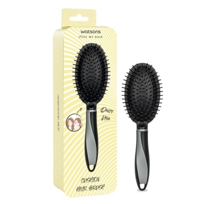 WATSONS Easy Grip Rubber Handle Cushion Hair Brush Black 1s