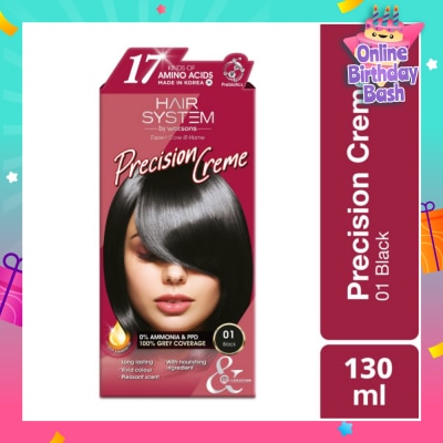 HAIR SYSTEM BY WATSONS Precision Crème Hair Cream Colourant 01 Black (100% Grey Coverage) 130ml
