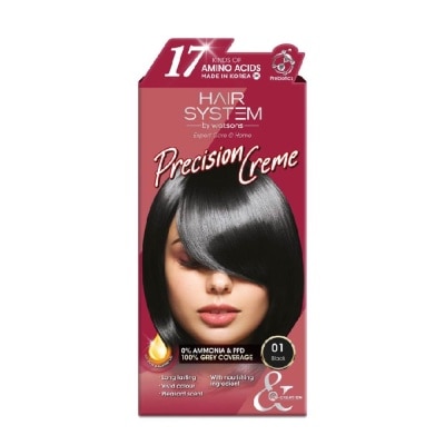 HAIR SYSTEM BY WATSONS Precision Crème Hair Cream Colourant 01 Black (100% Grey Coverage) 130ml