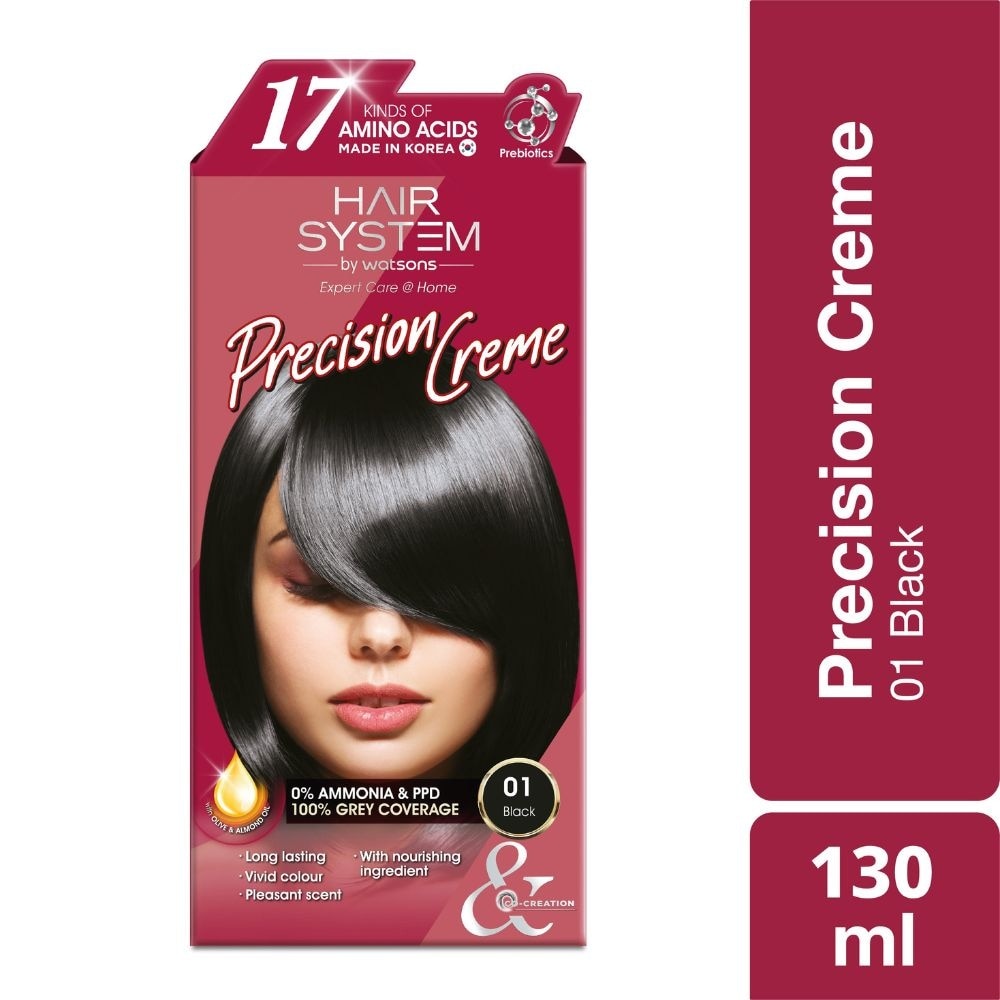 Precision Crème Hair Cream Colourant 01 Black (100% Grey Coverage) 130ml