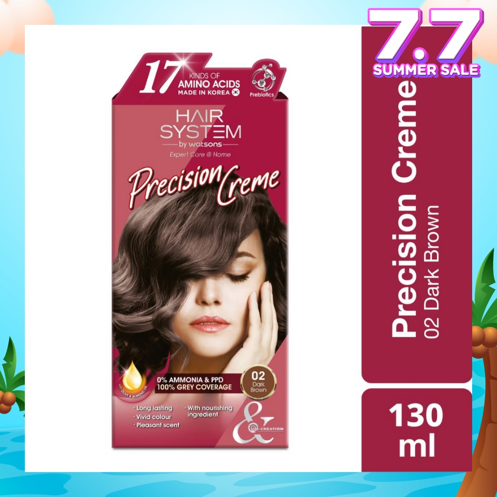 Precision Crème Hair Cream Colourant 02 Dark Brown (100% Grey Coverage) 130ml