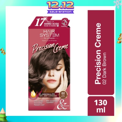 HAIR SYSTEM BY WATSONS Precision Crème Hair Cream Colourant 02 Dark Brown (100% Grey Coverage) 130ml
