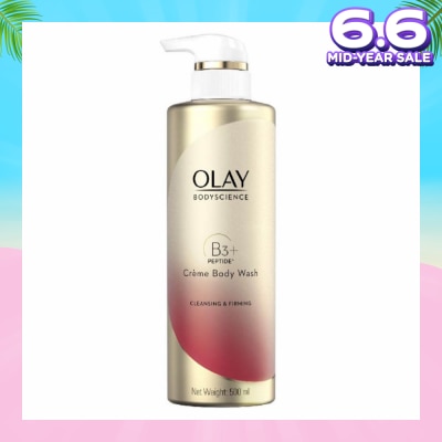 OLAY BODYSCIENCE Cleansing & Firming Crème Body Wash (with B3 + Peptide) 500ml