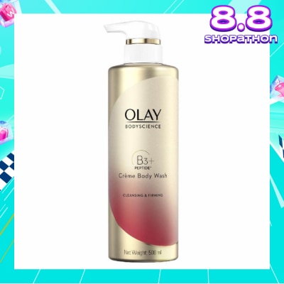 OLAY BODYSCIENCE Cleansing & Firming Crème Body Wash (with B3 + Peptide) 500ml