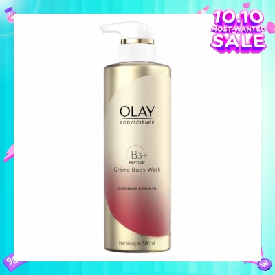 OLAY BODYSCIENCE Cleansing & Firming Crème Body Wash (with B3 + Peptide) 500ml