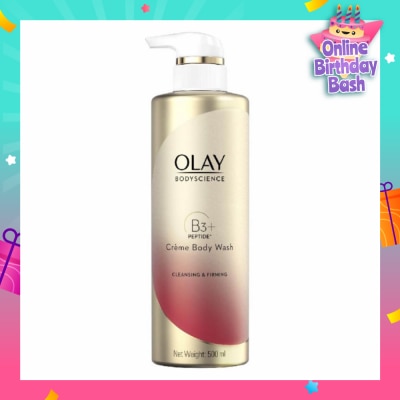 OLAY BODYSCIENCE Cleansing & Firming Crème Body Wash (with B3 + Peptide) 500ml