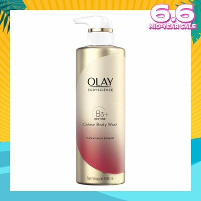 OLAY BODYSCIENCE Cleansing & Firming Crème Body Wash (with B3 + Peptide) 500ml