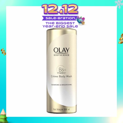 OLAY BODYSCIENCE Cleansing & Brightening Crème Body Wash (with B3 + Vitamin C) 500ml