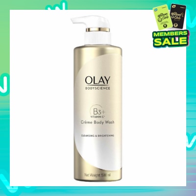 OLAY BODYSCIENCE Cleansing & Brightening Crème Body Wash (with B3 + Vitamin C) 500ml