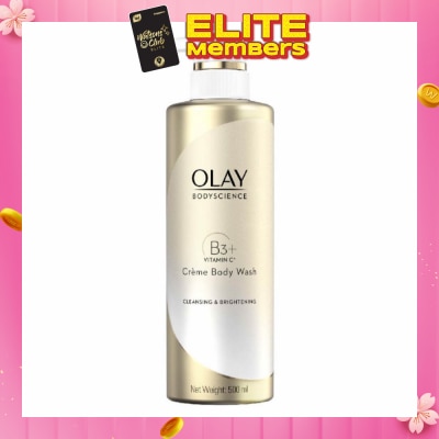 OLAY BODYSCIENCE Cleansing & Brightening Crème Body Wash (with B3 + Vitamin C) 500ml