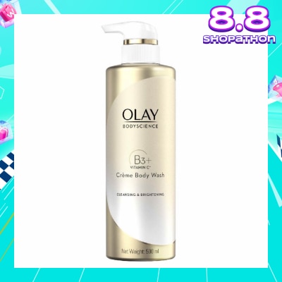 OLAY BODYSCIENCE Cleansing & Brightening Crème Body Wash (with B3 + Vitamin C) 500ml