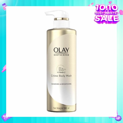 OLAY BODYSCIENCE Cleansing & Brightening Crème Body Wash (with B3 + Vitamin C) 500ml