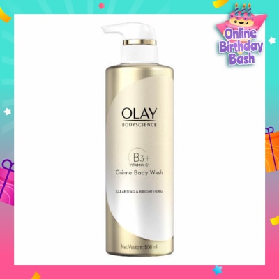 OLAY BODYSCIENCE Cleansing & Brightening Crème Body Wash (with B3 + Vitamin C) 500ml