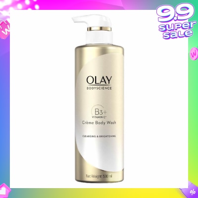 OLAY BODYSCIENCE Cleansing & Brightening Crème Body Wash (with B3 + Vitamin C) 500ml