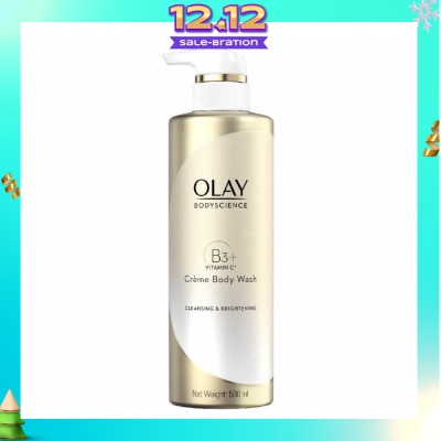 OLAY BODYSCIENCE Cleansing & Brightening Crème Body Wash (with B3 + Vitamin C) 500ml